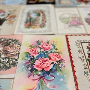 Vintage Floral Greeting Cards Set